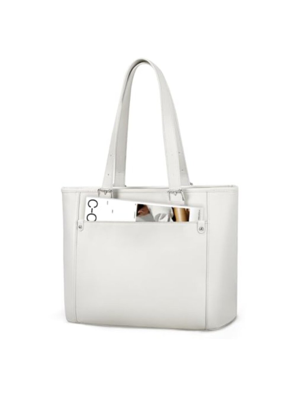 Women's Tote Bag with Zipper Large Capacity PU Leather Work Shoulder Purse